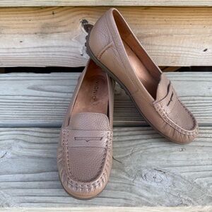 Vionic Marcy Penny Loafer Driving Moccasin Taupe Leather Slip On  Size 7.5